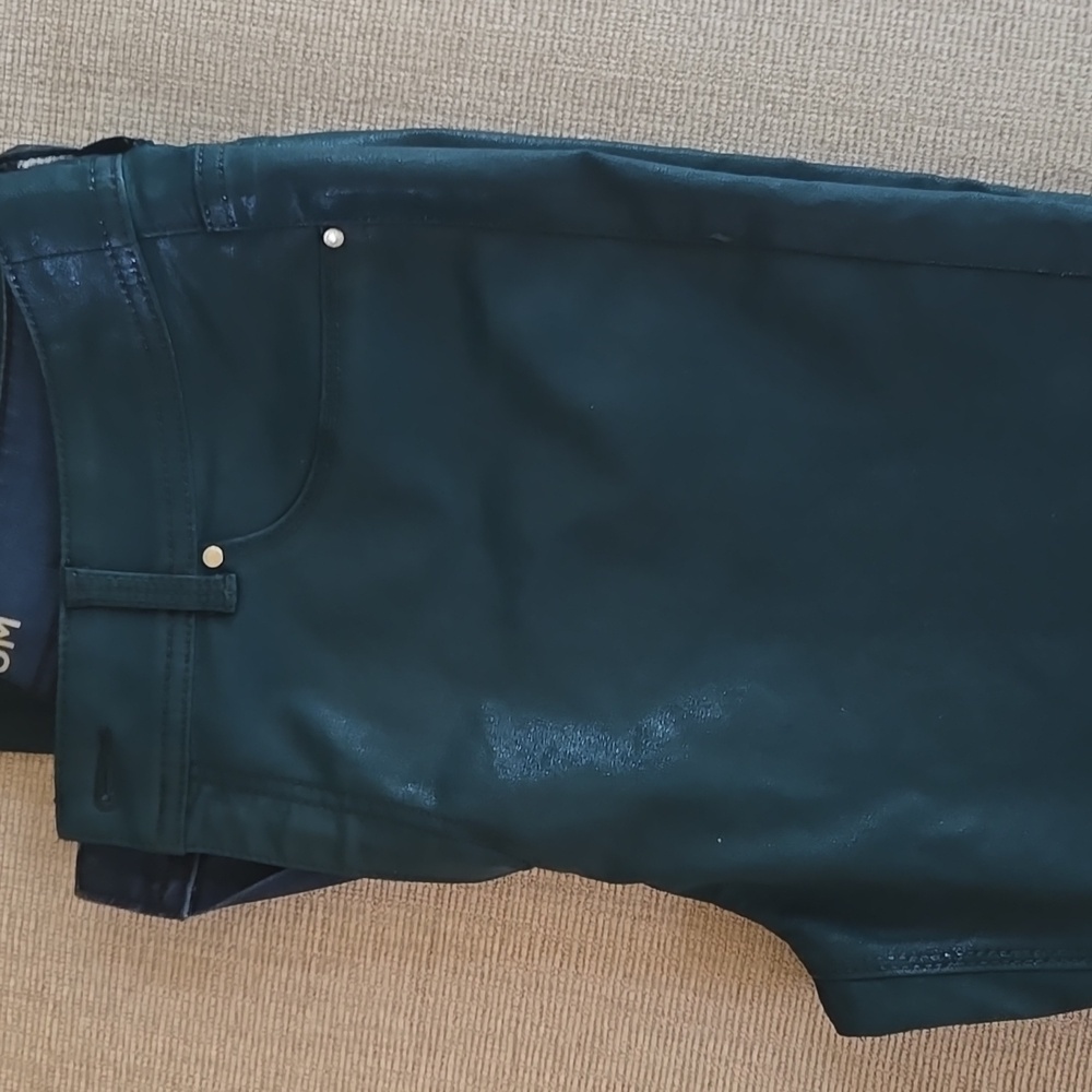 Chico's | Platinum Green Skinny Jeans Shiny Cotton Blend Chico's 1.5/ US 10